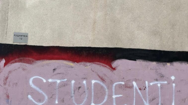 Prekrečen mural Ratka Mladića u Nišu, osvanula parola “Studenti pobeđuju”