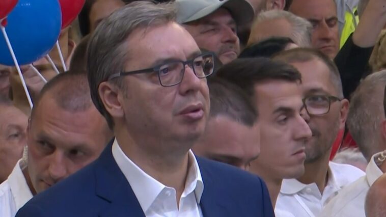 Skup liste “Ujedinjena Srbija” u Lazarevcu, Vučić se obraća građanima Skup liste “Ujedinjena Srbija” u Lazarevcu, Vučić se obraća građanima